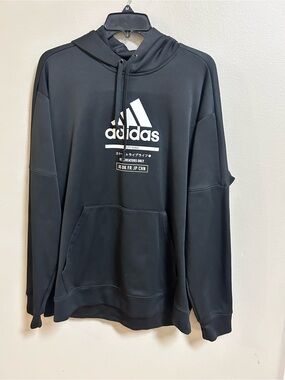Adidas Climawarm Hoodie XL Black Pullover Sweatshirt Athletic Logo Mens